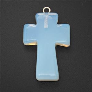 Opalite Cross Pendant, approx 20-30mm [GM26584]