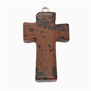Autumn Jasper Cross Pendant, approx 20-30mm [GM26594]