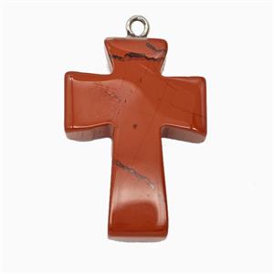 Red Jasper Cross Pendant, approx 20-30mm [GM26595]
