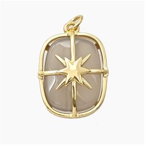 Gemstone Pendant Pave Zircon, gold plated, approx 15-19mm [GM26626]