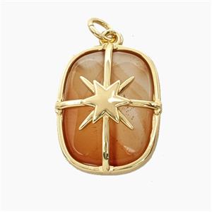 Gemstone Pendant Pave Zircon, gold plated, approx 15-19mm [GM26627]