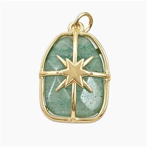 Gemstone Pendant Pave Zircon, gold plated, approx 15-19mm [GM26628]