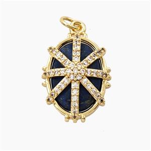 Gemstone Pendant Pave Zircon, gold plated, approx 14-18mm [GM26631]