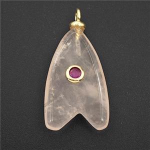 Gemstone Pendant Pave Zircon, gold plated, approx 15-25mm [GM26632]