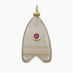 Gemstone Pendant Pave Zircon, gold plated, approx 15-25mm [GM26633]