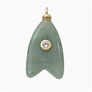 Gemstone Pendant Pave Zircon, gold plated, approx 15-25mm [GM26634]