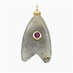 Gemstone Pendant Pave Zircon, gold plated, approx 15-25mm [GM26637]