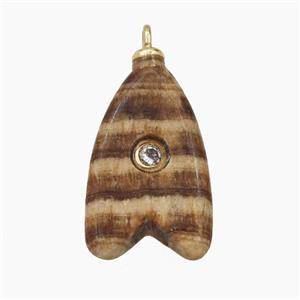 Gemstone Pendant Pave Zircon, gold plated, approx 15-25mm [GM26638]