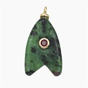 Gemstone Pendant Pave Zircon, gold plated, approx 15-25mm [GM26639]