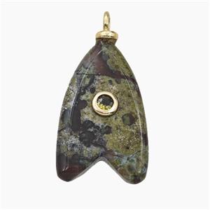 Gemstone Pendant Pave Zircon, gold plated, approx 15-25mm [GM26640]