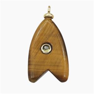 Gemstone Pendant Pave Zircon, gold plated, approx 15-25mm [GM26641]