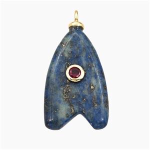 Gemstone Pendant Pave Zircon, gold plated, approx 15-25mm [GM26642]