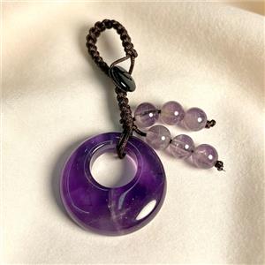 Purple Amethyst GoGo Pendant, approx 28mm, 60mm length [GM27256]