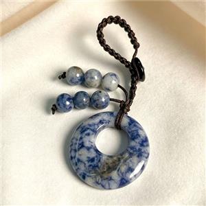 Blue Dalmatian Jasper GoGo Pendant, approx 28mm, 60mm length [GM27260]