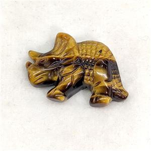 Natural Tiger Eye Stone Rhinoceros Pendant, approx 30-36mm [GM27268]
