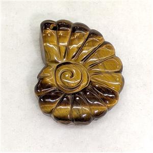Natural Tiger Eye Spiral Shell Pendant, approx 35-44mm [GM27277]