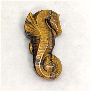 Natural Tiger Eye Stone Seahorse Pendant, approx 25-47mm [GM27278]