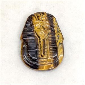 Natural Tiger Eye Stone Ganesha Pendant, approx 27-39mm [GM27282]