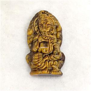Natural Tiger Eye Stone Ganesha Pendant, approx 24-42mm [GM27284]