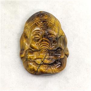 Natural Tiger Eye Stone Ganesha Pendant, approx 30-42mm [GM27285]