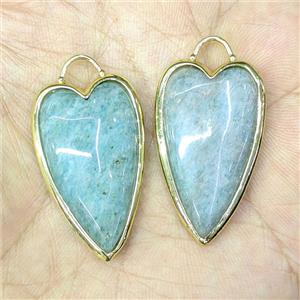 Natural Green Amazonite Heart Pendant, approx 18-35mm [GM27321]