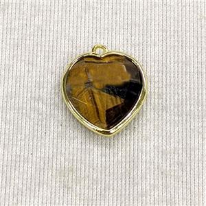 Tiger Eye Heart Pendant Faceted, approx 15mm [GM27328]