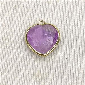 Natural Purple Amethyst Heart Pendant Faceted, approx 15mm [GM27329]