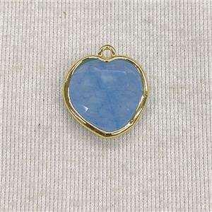 Blue Dye Jade Heart Pendant Faceted, approx 15mm [GM27332]