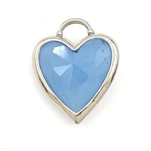 Blue Dye Jade Heart Pendant Faceted, approx 20mm [GM27338]