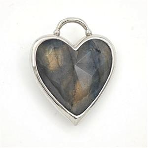 Labradorite Heart Pendant Faceted, approx 20mm [GM27342]