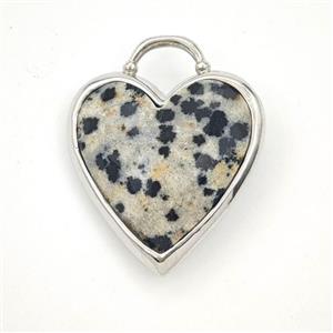Blue Dalmatian Jasper Heart Pendant Faceted, approx 20mm [GM27345]