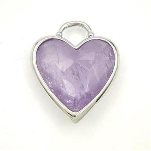 Lt.purple Amehtyst Heart Pendant Faceted, approx 20mm [GM27351]