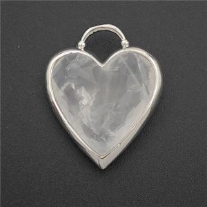 Clear Quartz Heart Pendant Faceted, approx 20mm [GM27353]