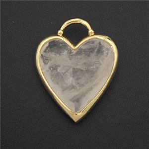 Clear Quartz Heart Pendant Faceted, approx 20mm [GM27355]