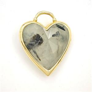 Green Prehnite Heart Pendant Faceted, approx 20mm [GM27357]