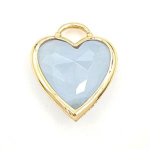 Blue Dye Jade Heart Pendant Faceted, approx 20mm [GM27358]