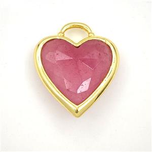 Pink Dye Jade Heart Pendant Faceted, approx 20mm [GM27360]