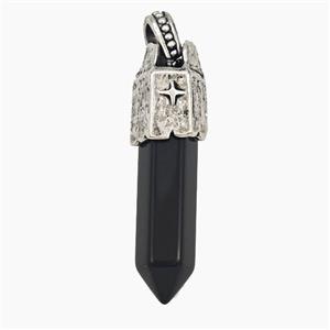 Black Obsidian Prism Pendant, approx 8-40mm [GM27380]