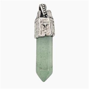 Green Aventurine Prism Pendant, approx 8-40mm [GM27381]