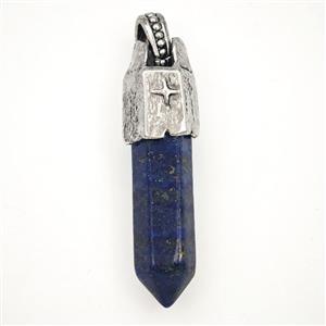 Blue Lapis Lazuli Prism Pendant, approx 8-40mm [GM27388]