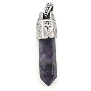 Purple Amethyst Prism Pendant, approx 8-40mm [GM27389]