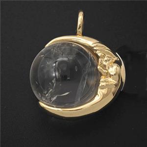 Clear Quartz Round Ball Pendant, approx 16mm [GM27391]