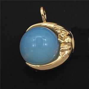 White Opalite Round Ball Pendant, approx 16mm [GM27393]