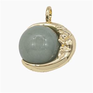 Green Aventurine Round Ball Pendant, approx 16mm [GM27395]