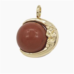 Red Jasper Round Ball Pendant, approx 16mm [GM27398]