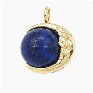 Blue Lapis Lazuli Round Ball Pendant, approx 16mm [GM27402]