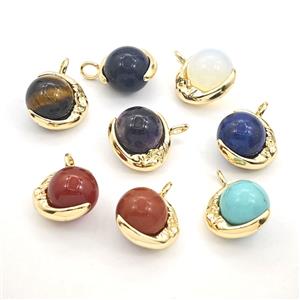 Natural Gemstone Round Ball Pendant Sphere Mixed, approx 16mm [GM27405]