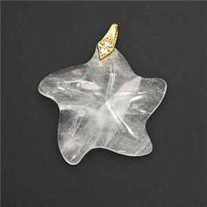 Clear Quartz Starfish Pendant, approx 25mm [GM27406]