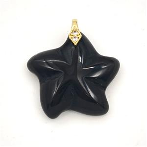 Black Obsidian Starfish Pendant, approx 25mm [GM27408]