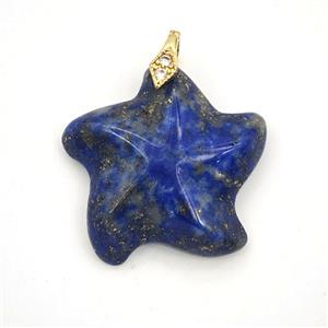 Blue Lapis Lazuli Starfish Pendant, approx 25mm [GM27413]